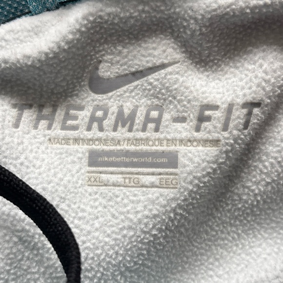 Nike Therma Fit Men’s Turquoise/Black Hoodie- Excellent Condition ~Size XXL - Picture 8 of 9